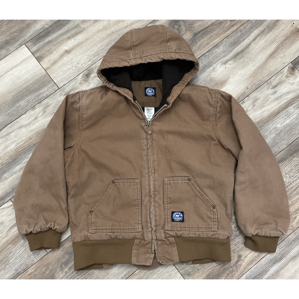 POLAR KING BOYS HEAVY CANVAS WINTER WORK COAT, SZ‎ M, VERY NICE CLEAN CONDITION
